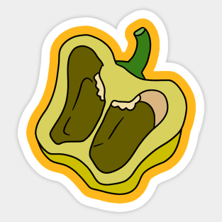 Yellow Bell Pepper Sliced in Half Sticker